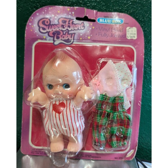 Brand New Blue Box Sweet Heart Baby Kewpie Doll Rare Vintage - Picture 1 of 3